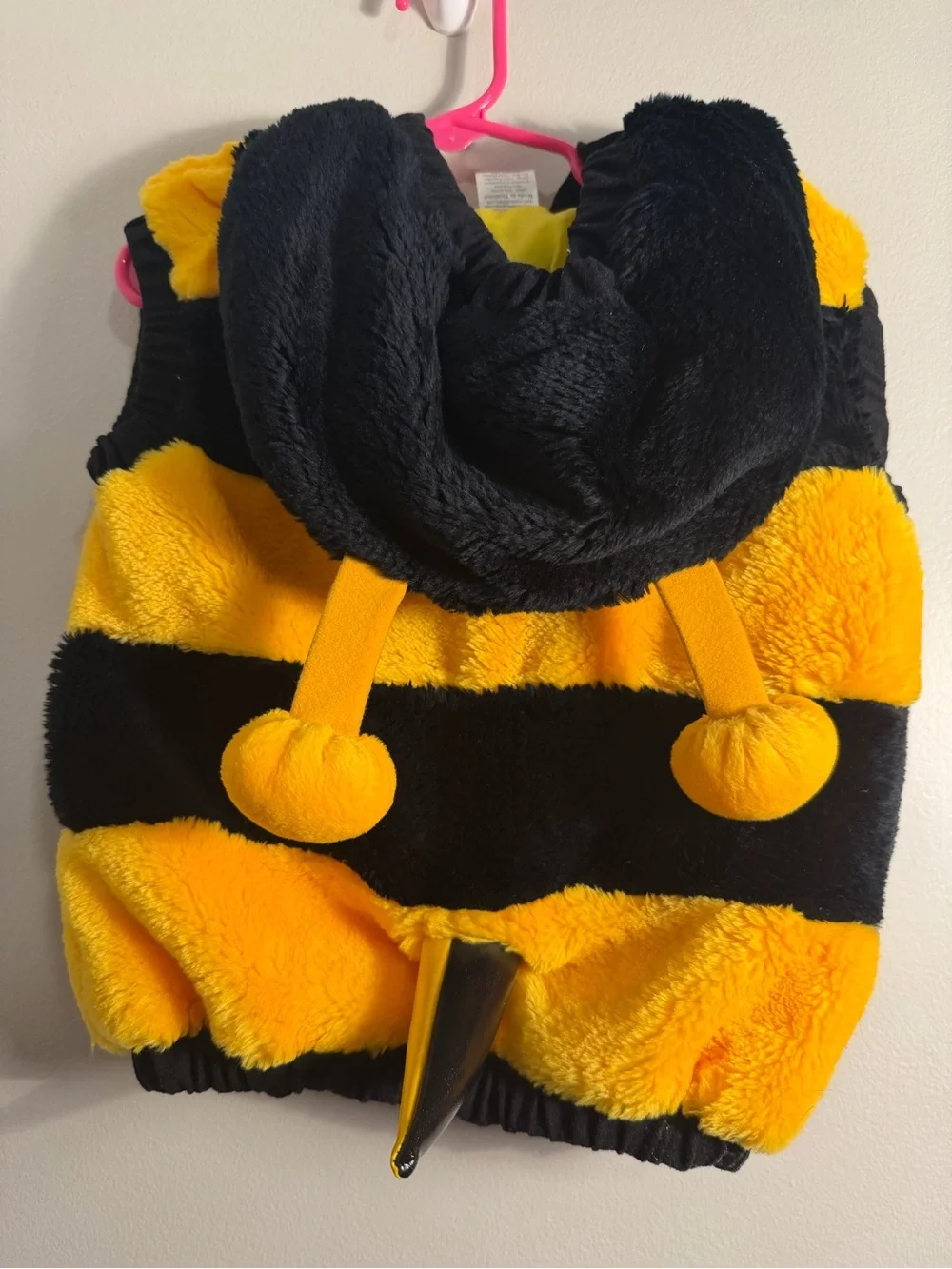 Plush Bee Stripe Fuzzy Costume- Yellow & Black Sz 12-24 Months